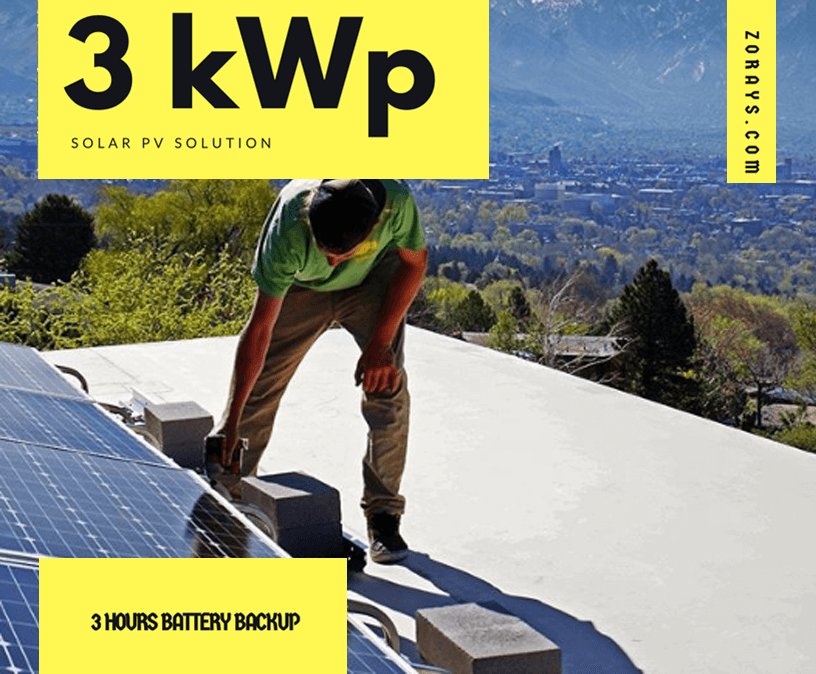 30 Kwp Solar Energy Package With 3 Hours Battery Backup